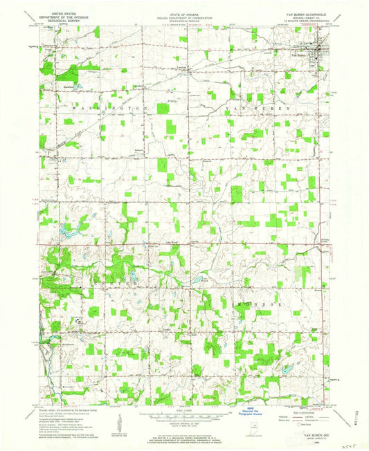 1962 Van Buren, in - Indiana - USGS Topographic Map