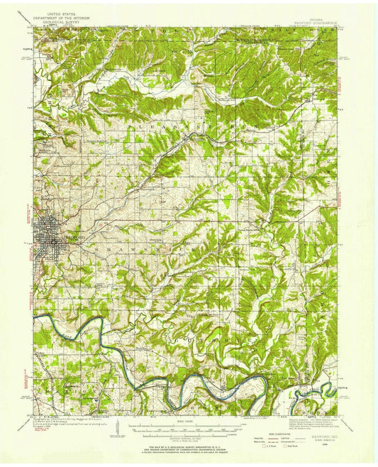 1934 Bedford, in - Indiana - USGS Topographic Map
