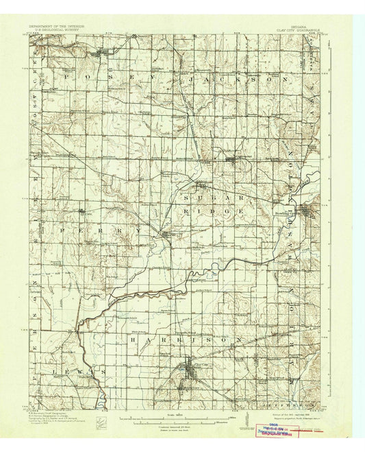 1910 Clay City, in - Indiana - USGS Topographic Map
