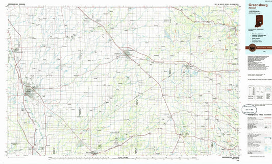 1986 Greensburg, in - Indiana - USGS Topographic Map