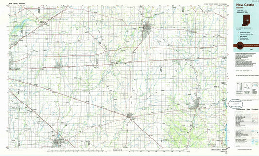 1986 New Castle, in - Indiana - USGS Topographic Map