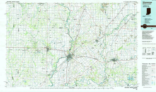 1986 Vincennes, in - Indiana - USGS Topographic Map