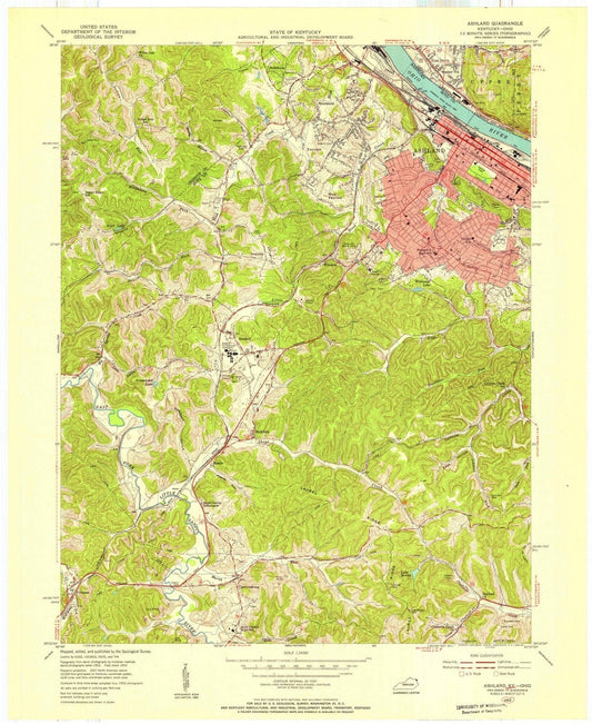 1953 Ashland, KY - Kentucky - USGS Topographic Map