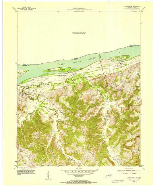1954 Cave in Rock, IL - Illinois - USGS Topographic Map