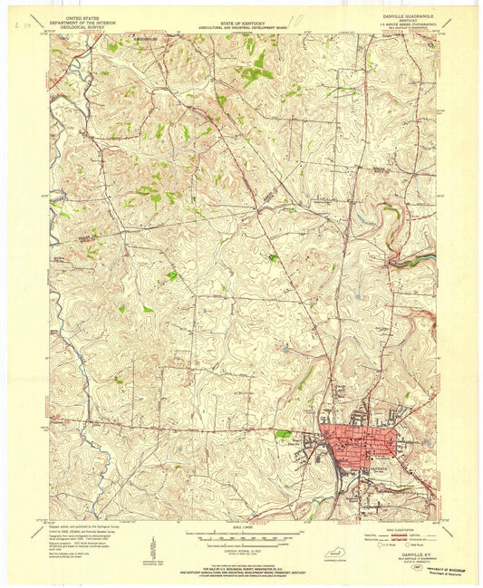 1952 Danville, KY - Kentucky - USGS Topographic Map