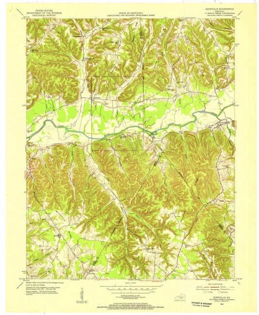 1953 Danville, KY - Kentucky - USGS Topographic Map