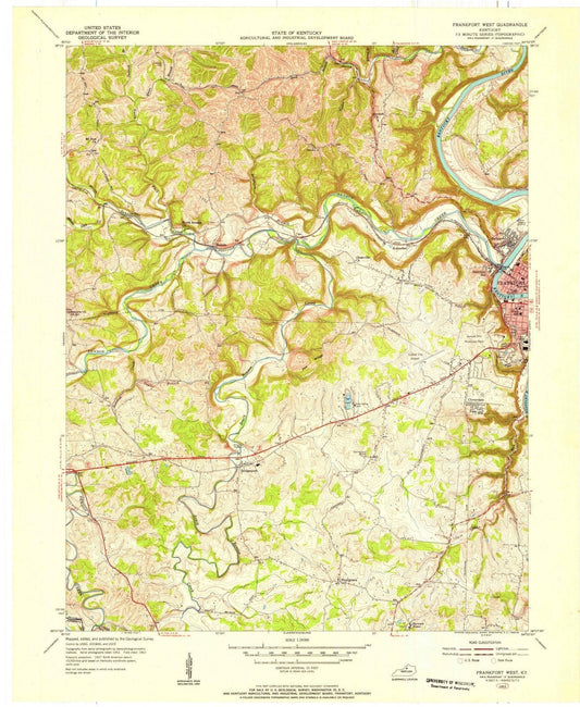 1953 Frankfort West, KY - Kentucky - USGS Topographic Map
