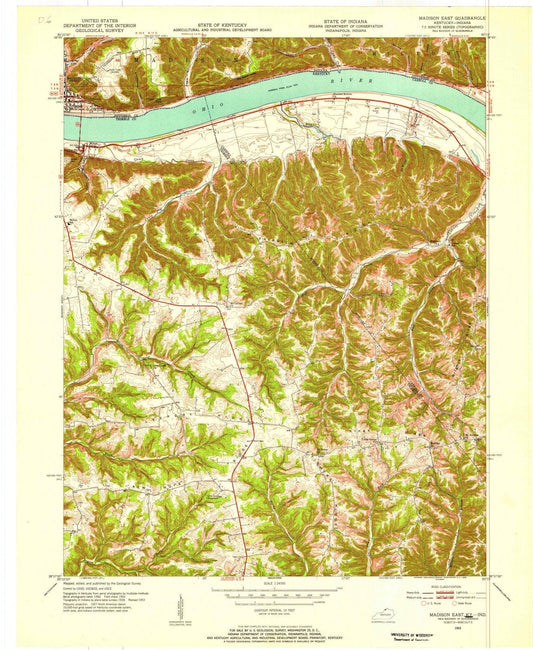 1953 Madison East, in - Indiana - USGS Topographic Map