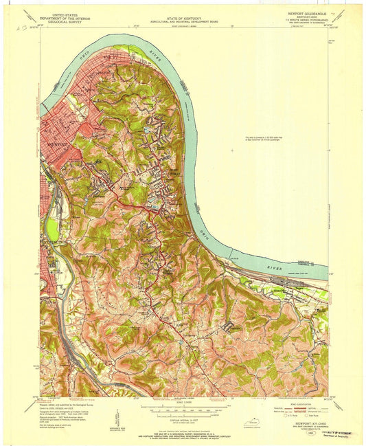 1952 Newport, KY - Kentucky - USGS Topographic Map