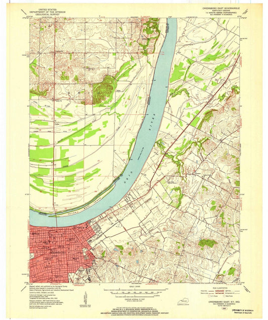1952 Owensboro East, KY - Kentucky - USGS Topographic Map
