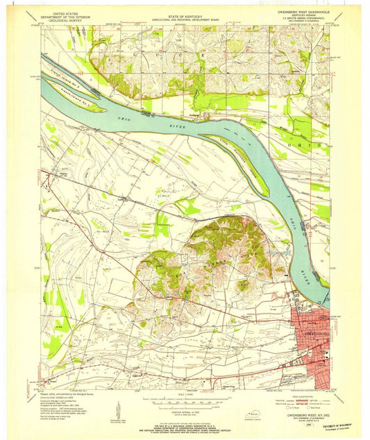 1952 Owensboro West, KY - Kentucky - USGS Topographic Map