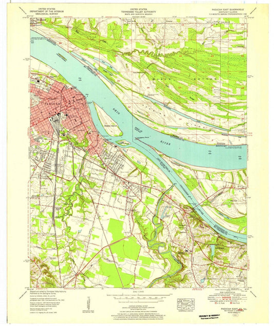 1953 Paducah East, KY - Kentucky - USGS Topographic Map
