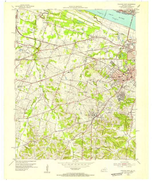 1954 Paducah West, KY - Kentucky - USGS Topographic Map