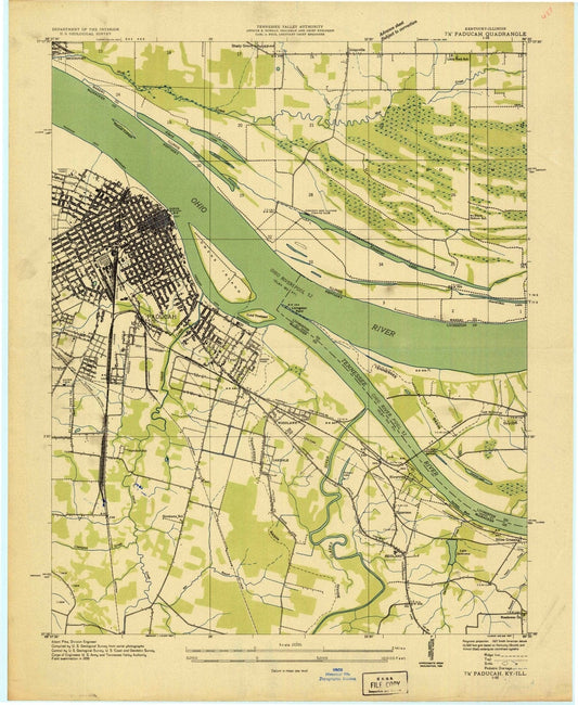 1936 Paducah, KY - Kentucky - USGS Topographic Map