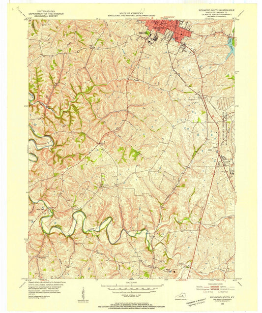 1953 Richmond South, KY - Kentucky - USGS Topographic Map