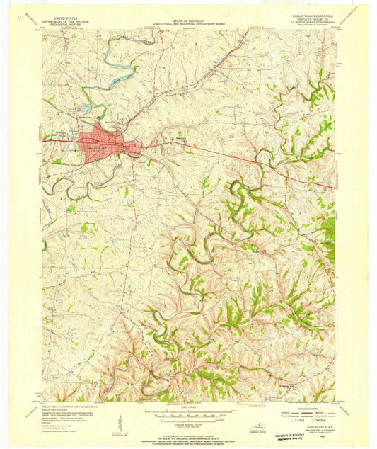 1954 Shelbyville, KY - Kentucky - USGS Topographic Map