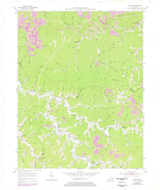 1954 Fort Thomas, KY - Kentucky - USGS Topographic Map