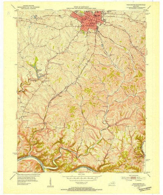1952 Winchester, KY - Kentucky - USGS Topographic Map