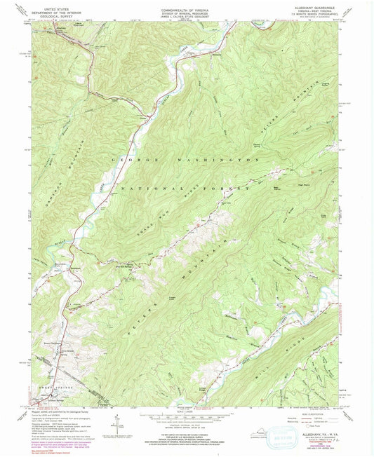 1966 Balance of Alleghany County, VA - Virginia - USGS Topographic Map