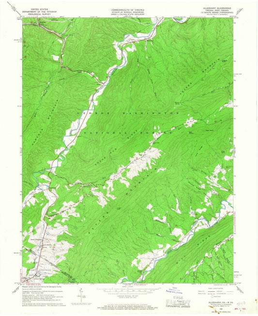 1966 Balance of Alleghany County, VA - Virginia - USGS Topographic Map v2