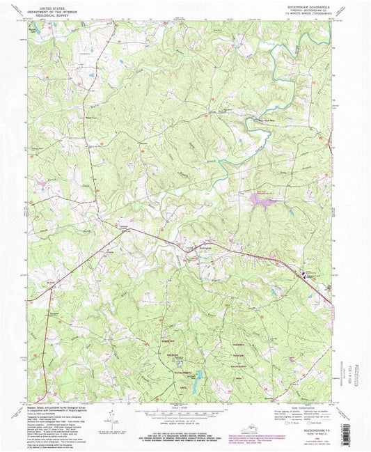 1968 Buckingham, VA - Virginia - USGS Topographic Map