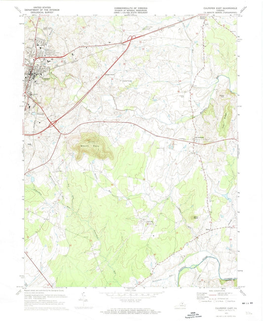 1973 Culpeper, VA - Virginia - USGS Topographic Map