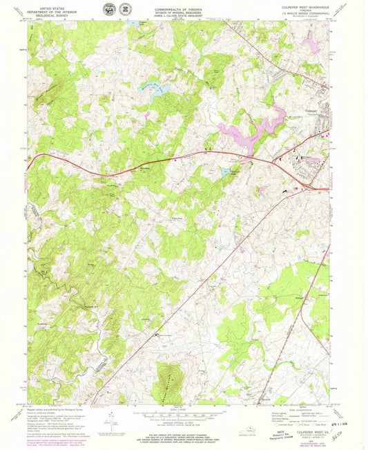 1971 Culpeper, VA - Virginia - USGS Topographic Map