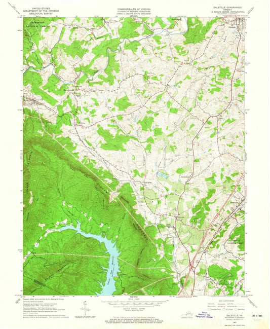 1963 Daleville, VA - Virginia - USGS Topographic Map