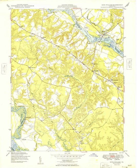 1949 Balance of King William County, VA - Virginia - USGS Topographic Map