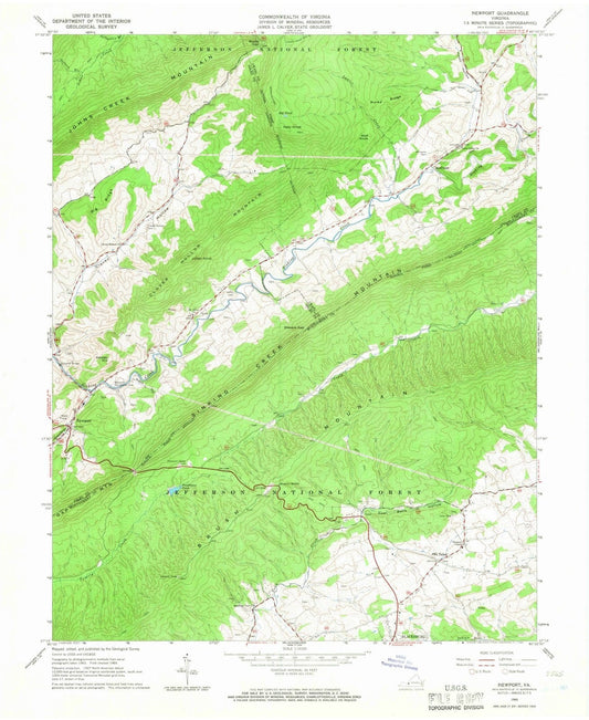 1965 Newport, VA - Virginia - USGS Topographic Map