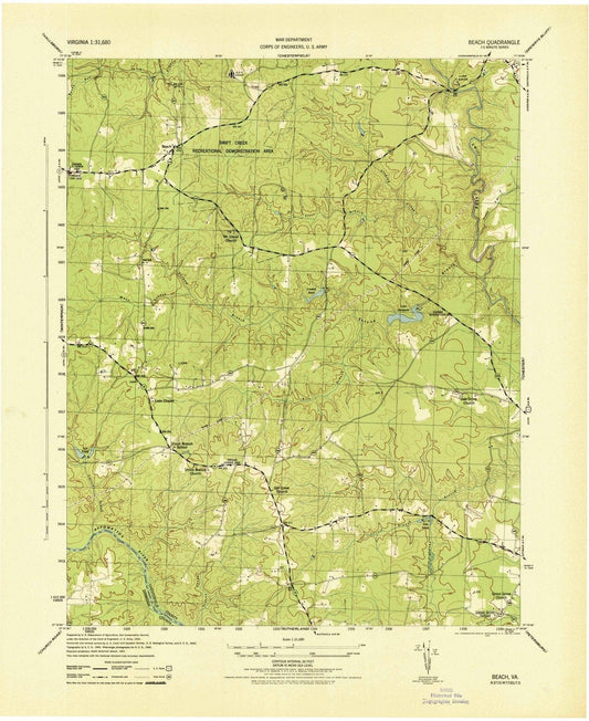 1944 Beach, VA - Virginia - USGS Topographic Map