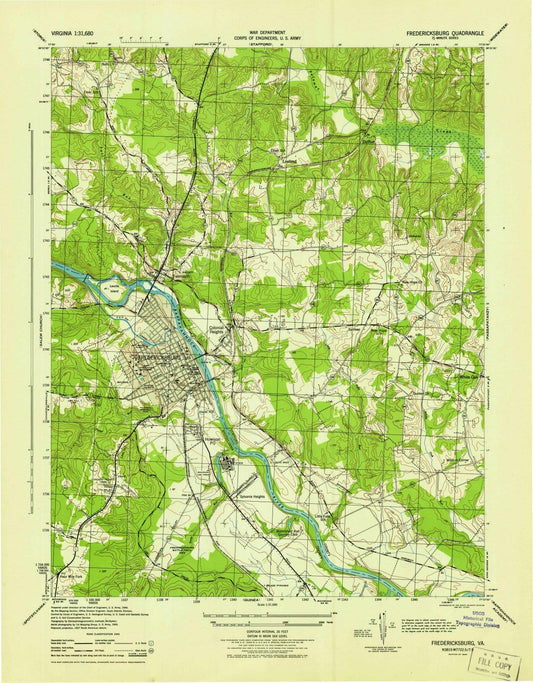 1944 Fredericksburg, VA - Virginia - USGS Topographic Map