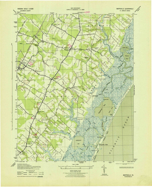 1943 Martinsville, VA - Virginia - USGS Topographic Map