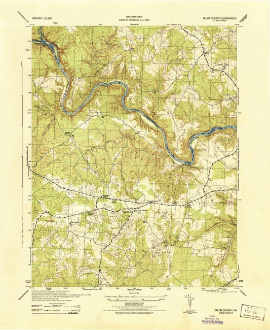1944 Salem Church, VA - Virginia - USGS Topographic Map