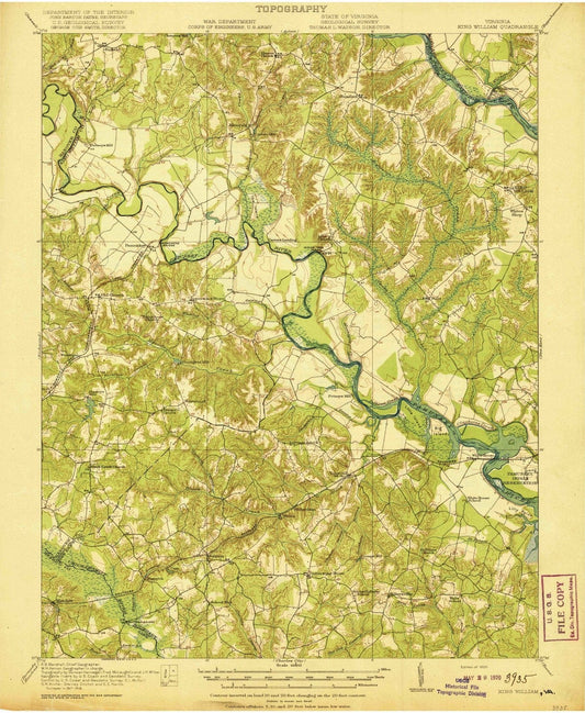 1920 Balance of King William County, VA - Virginia - USGS Topographic Map