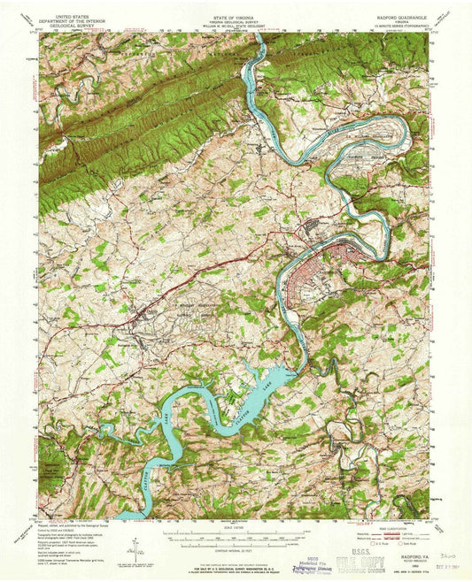 1950 Radford, VA - Virginia - USGS Topographic Map