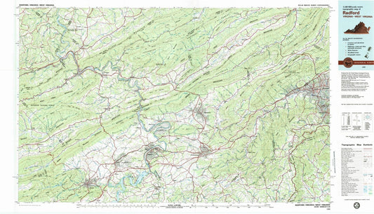 1982 Radford, VA - Virginia - USGS Topographic Map