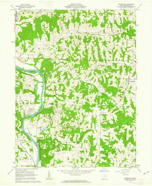 1962 Adamsville, OH - Ohio - USGS Topographic Map