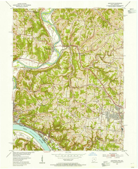 1954 Addyston, OH - Ohio - USGS Topographic Map