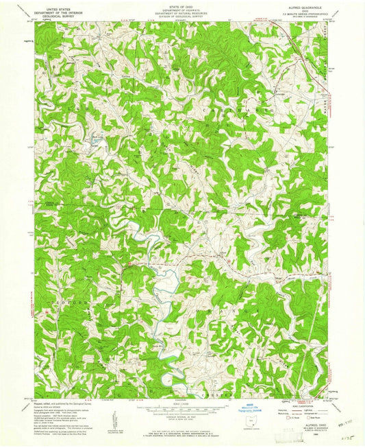 1960 Alfred, OH - Ohio - USGS Topographic Map