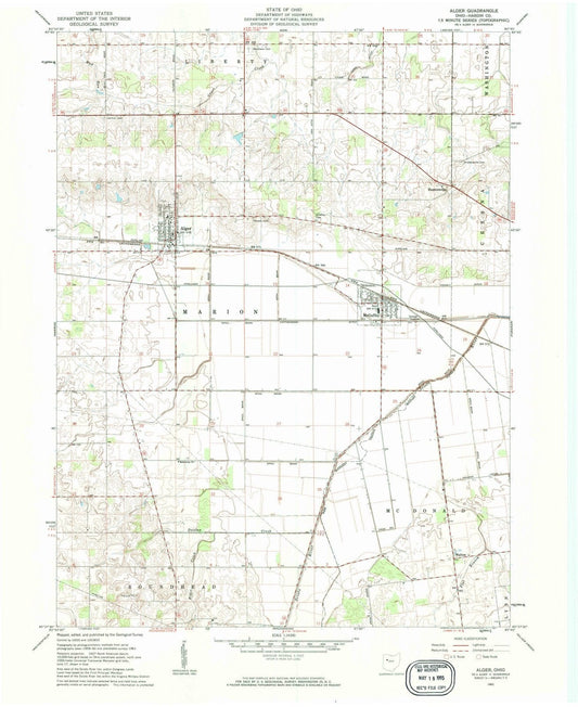 1961 Alger, OH - Ohio - USGS Topographic Map