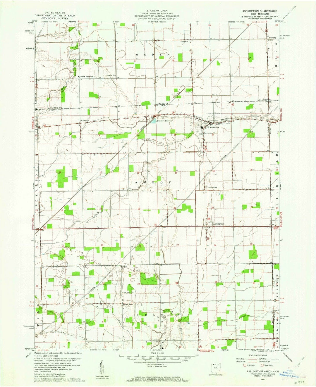 1960 Assumption, OH - Ohio - USGS Topographic Map