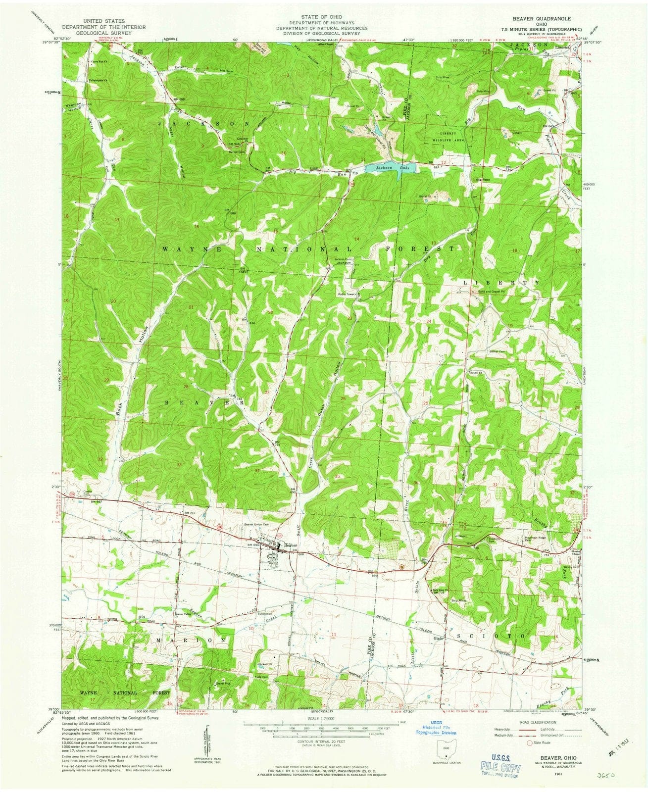 1961 Beaver, OH - Ohio - USGS Topographic Map