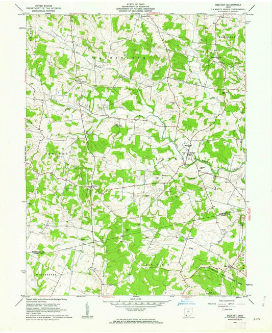 1961 Belfast, OH - Ohio - USGS Topographic Map