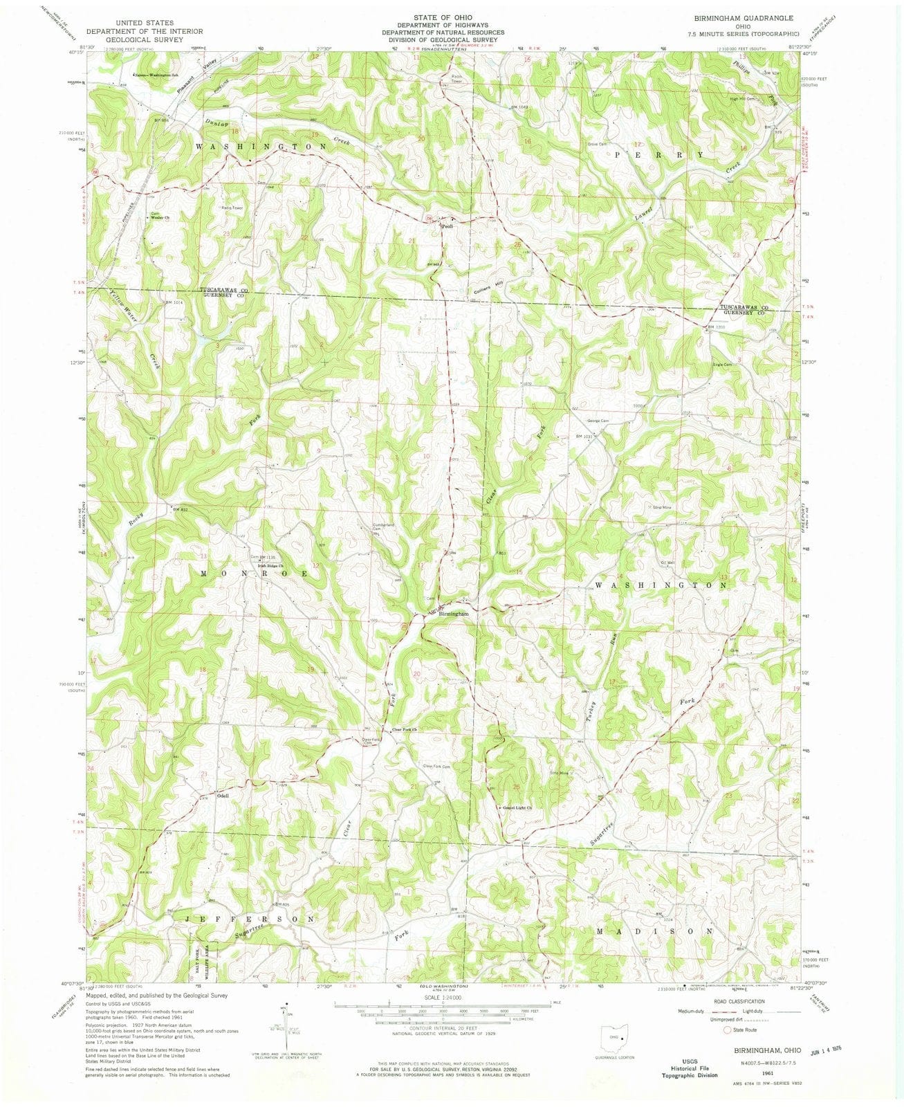 1961 Birmingham, OH - Ohio - USGS Topographic Map
