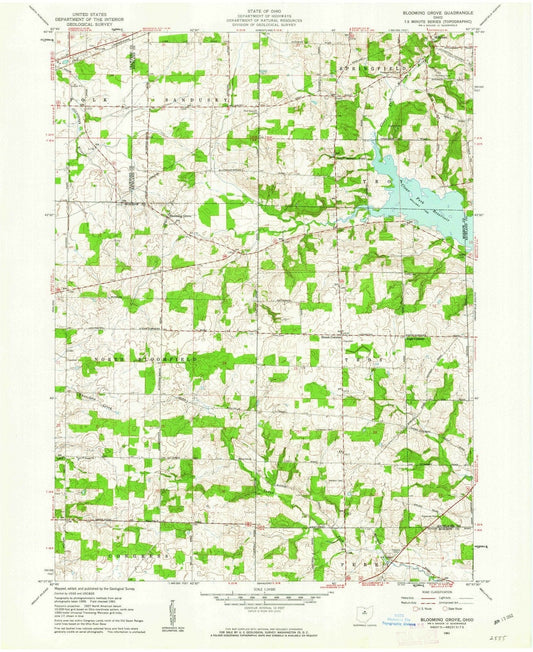 1961 Blooming Grove, OH - Ohio - USGS Topographic Map