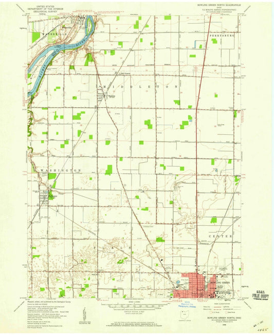 1958 Bowling Green North, OH - Ohio - USGS Topographic Map