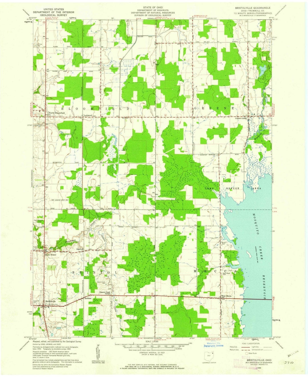 1960 Bristolville, OH - Ohio - USGS Topographic Map