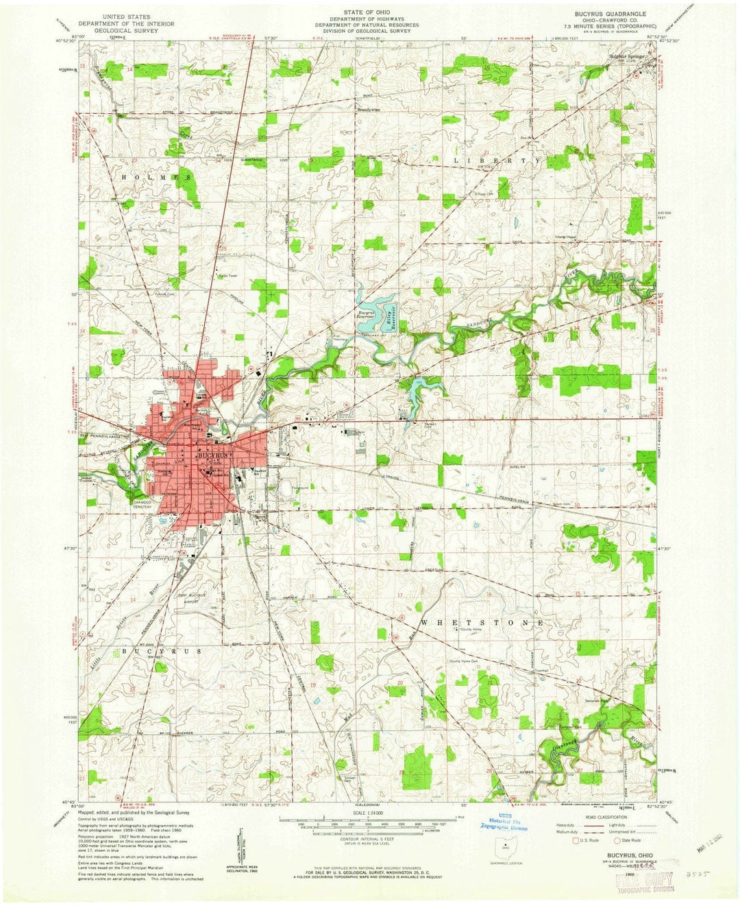 1960 Bucyrus, OH - Ohio - USGS Topographic Map