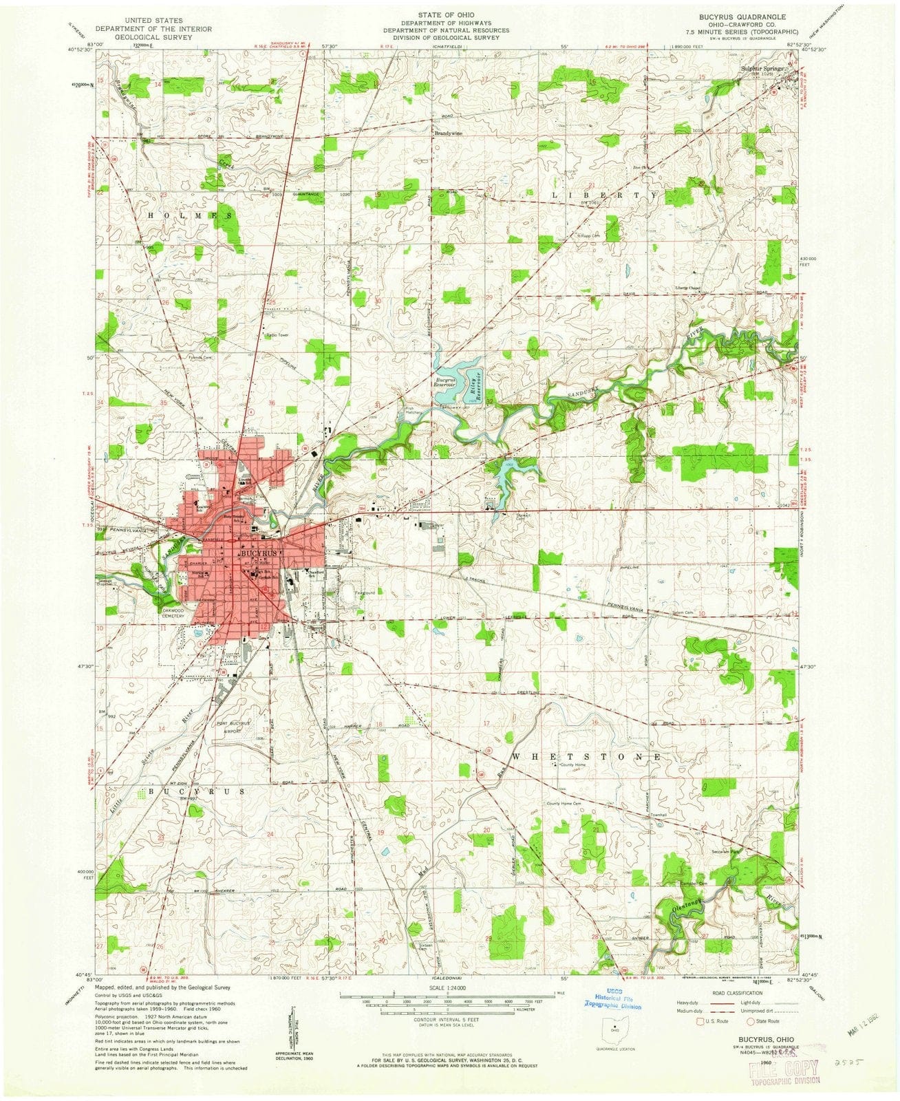 1960 Bucyrus, OH - Ohio - USGS Topographic Map